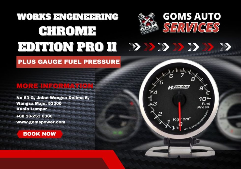 Works Engineering Chrome Edition Pro II Plus Gauge Fuel Pressure