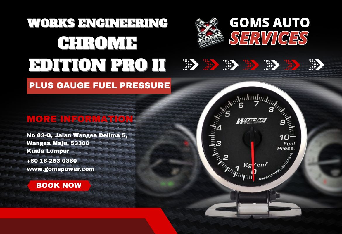 Works Engineering Chrome Edition Pro II Plus Gauge Fuel Pressure